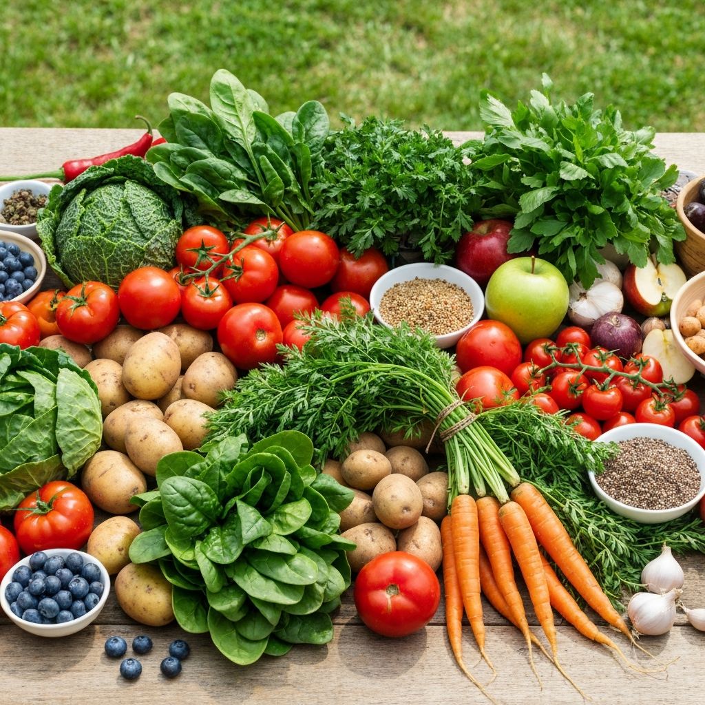 Fresh vegetables and healthy ingredients